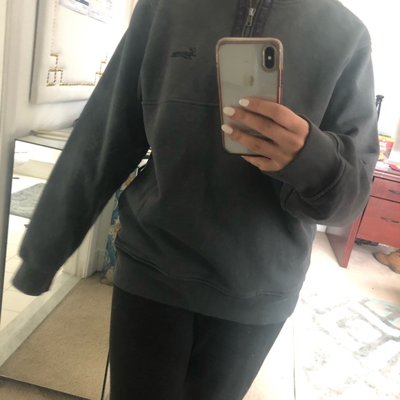 overdyed half zip sweatshirt